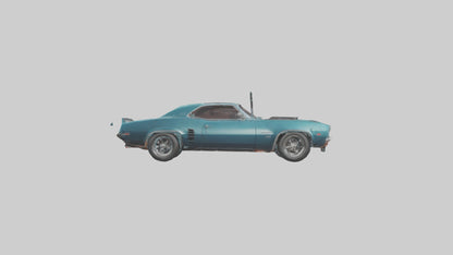 3D model Retro Muscle Car with Modern Tires model VR / AR / low-poly
