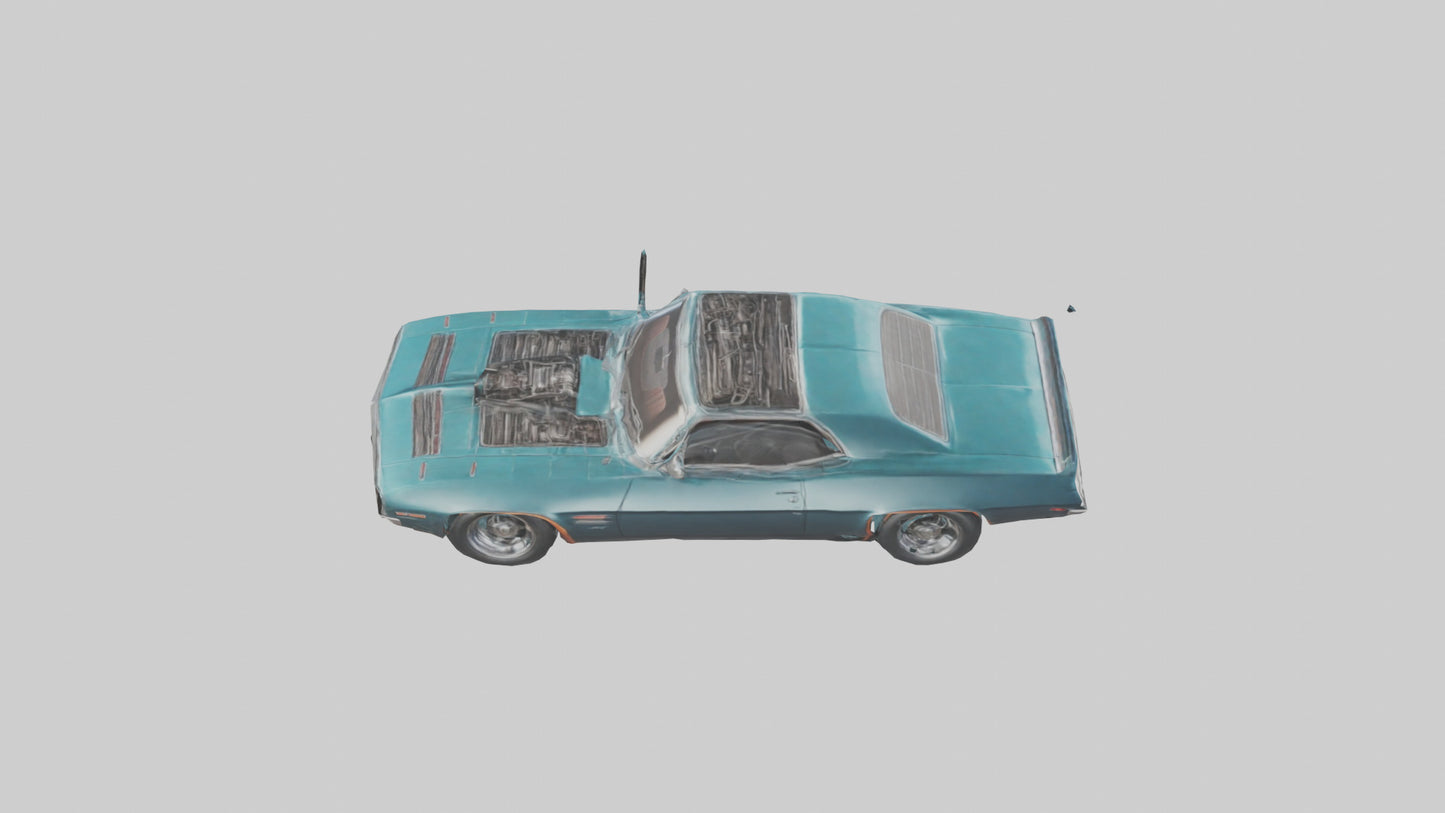 3D model Retro Muscle Car with Modern Tires model VR / AR / low-poly
