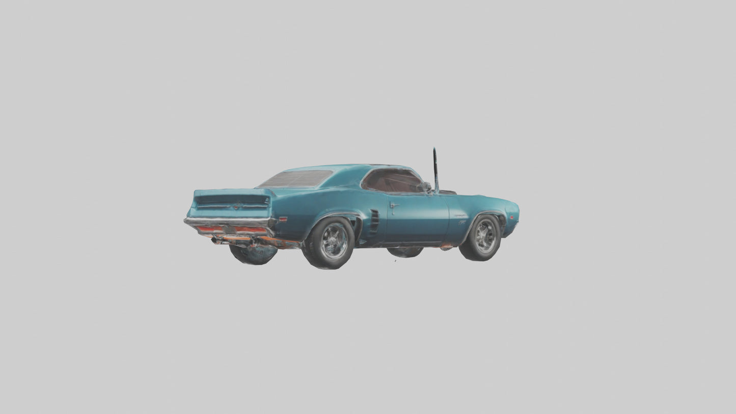 3D model Retro Muscle Car with Modern Tires model VR / AR / low-poly