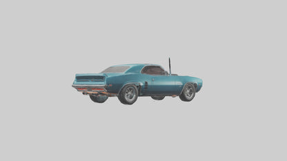 3D model Retro Muscle Car with Modern Tires model VR / AR / low-poly