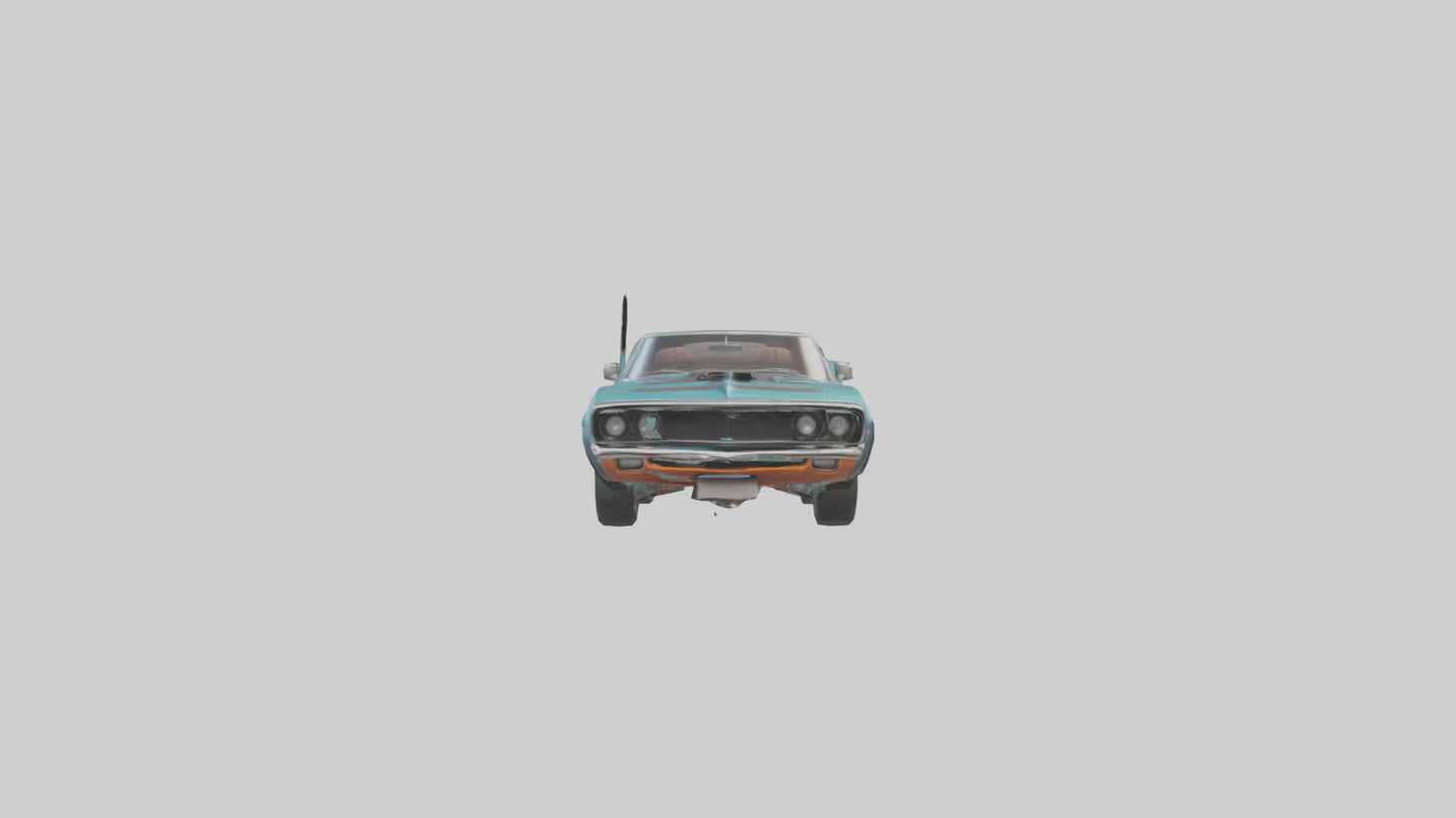 3D model Retro Muscle Car with Modern Tires model VR / AR / low-poly