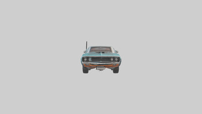3D model Retro Muscle Car with Modern Tires model VR / AR / low-poly