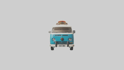3D model Retro Van with Surfboards model VR / AR / low-poly