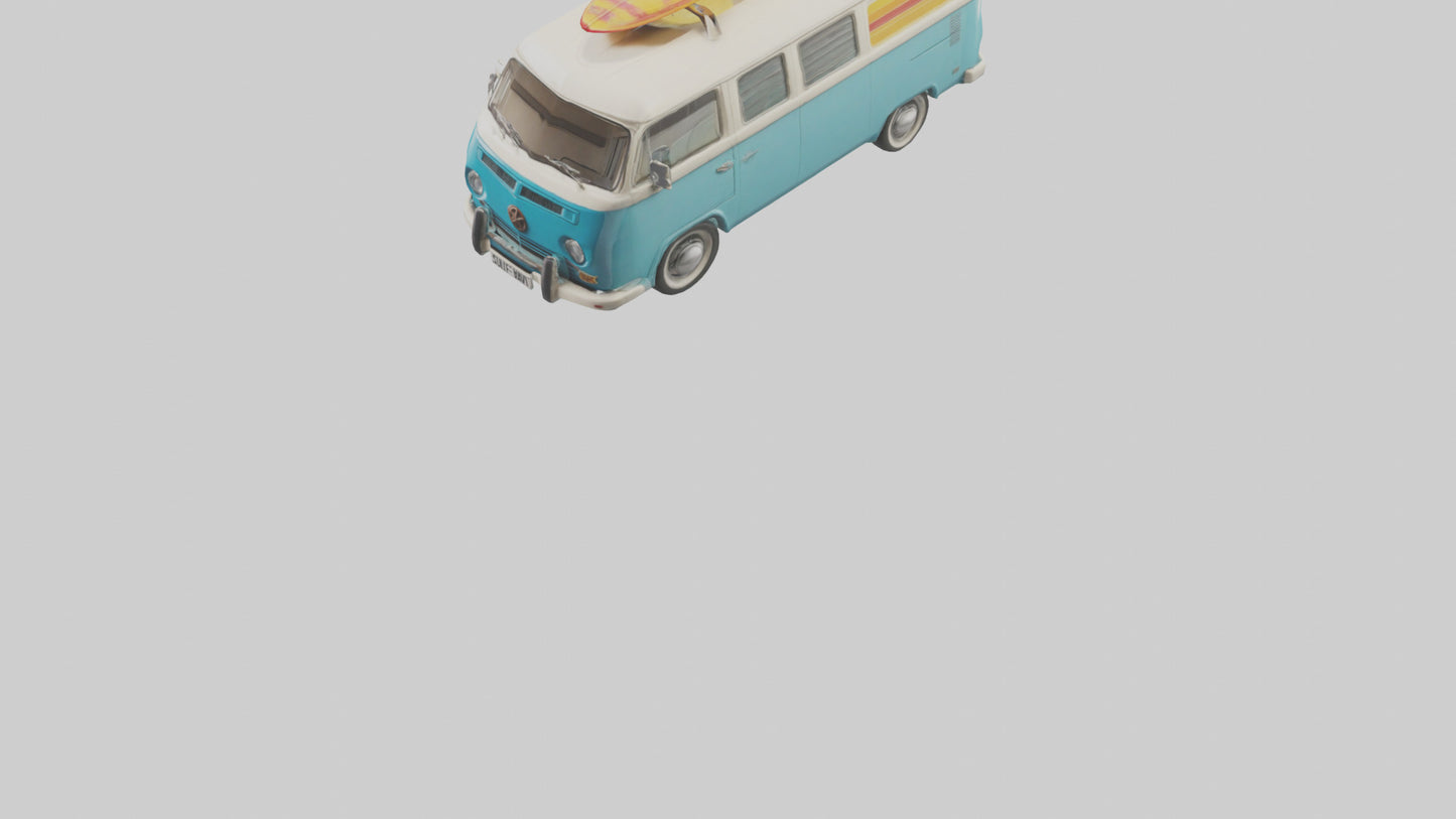 3D model Retro Van with Surfboards model VR / AR / low-poly