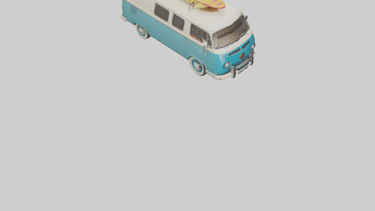 3D model Retro Van with Surfboards model VR / AR / low-poly