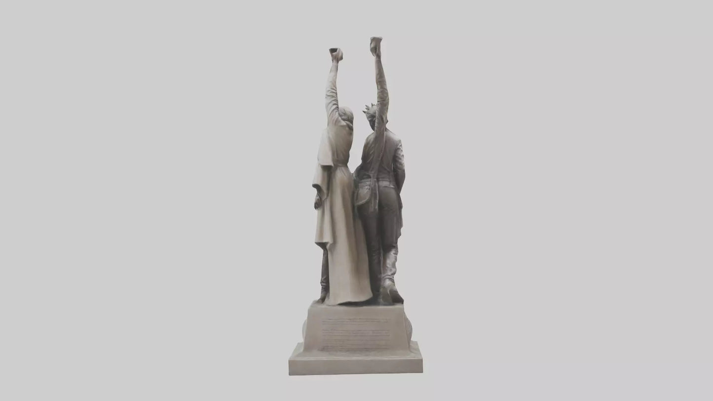 3D model Revolutionaries of Hope statue model VR / AR / low-poly