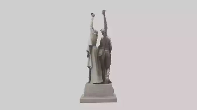 3D model Revolutionaries of Hope statue model VR / AR / low-poly