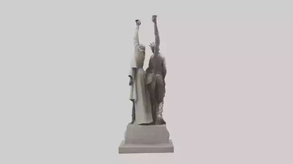 3D model Revolutionaries of Hope statue model VR / AR / low-poly