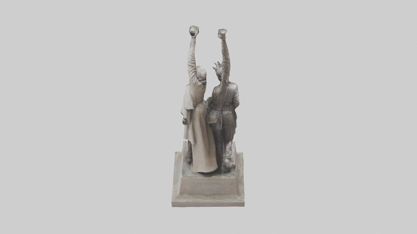 3D model Revolutionaries of Hope statue model VR / AR / low-poly