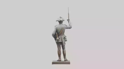 3D model Revolutionary Battle Soldier Statue model VR / AR / low-poly