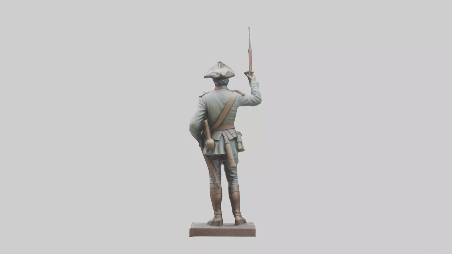3D model Revolutionary Battle Soldier Statue model VR / AR / low-poly