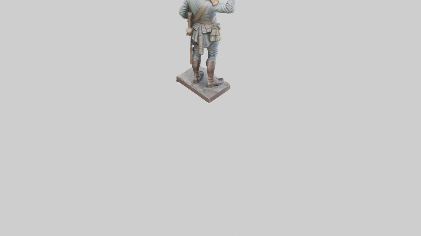 3D model Revolutionary Battle Soldier Statue model VR / AR / low-poly