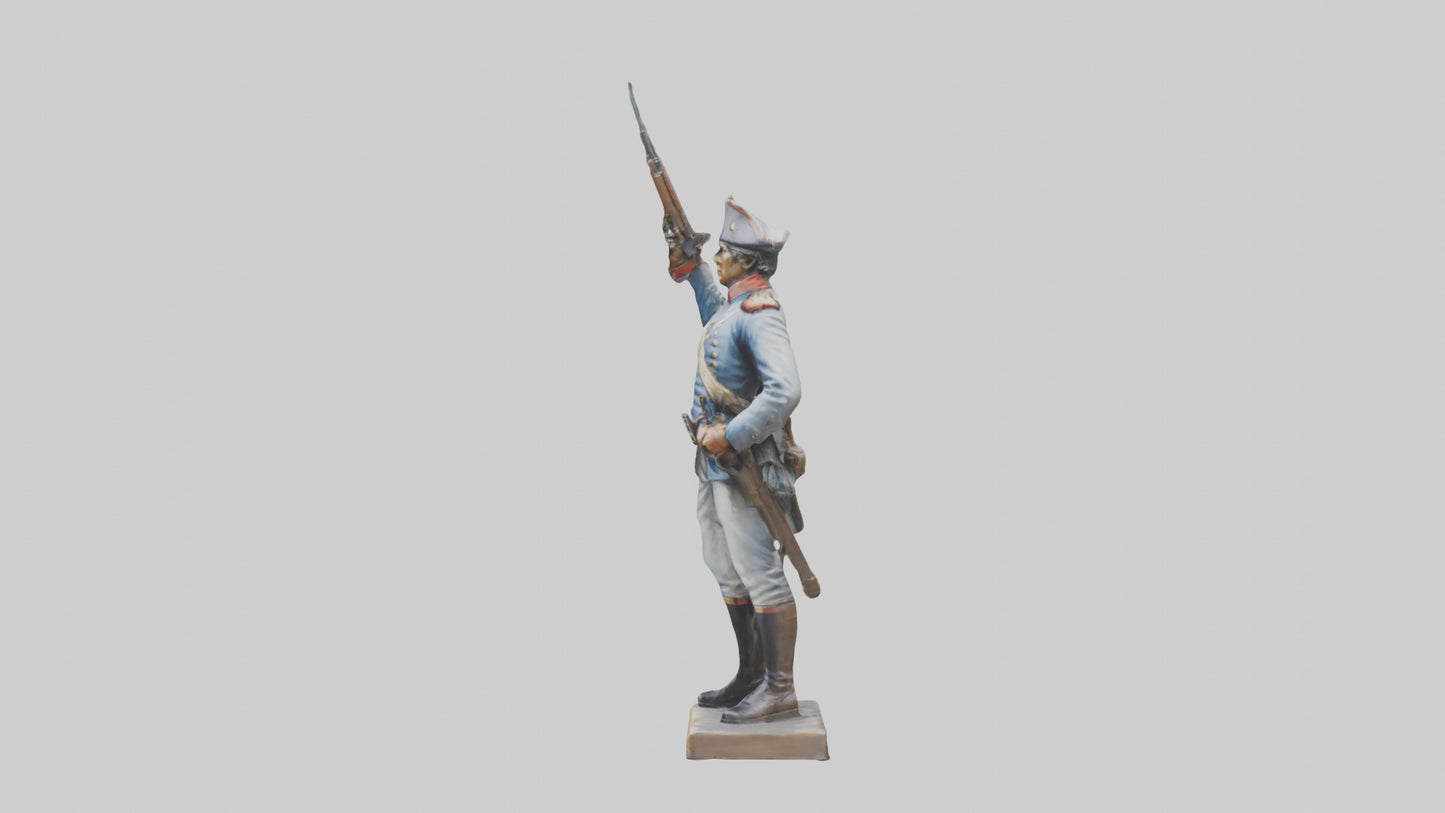 3D model Revolutionary Battle Soldier Statue model VR / AR / low-poly