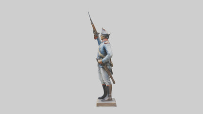 3D model Revolutionary Battle Soldier Statue model VR / AR / low-poly