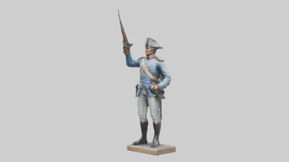 3D model Revolutionary Battle Soldier Statue model VR / AR / low-poly