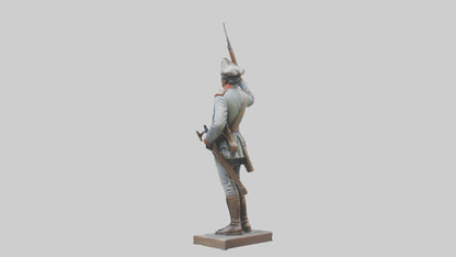 3D model Revolutionary Battle Soldier Statue model VR / AR / low-poly