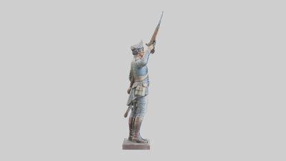 3D model Revolutionary Battle Soldier Statue model VR / AR / low-poly
