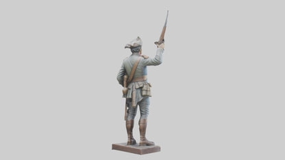 3D model Revolutionary Battle Soldier Statue model VR / AR / low-poly