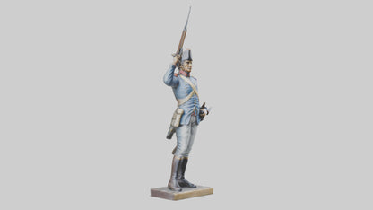 3D model Revolutionary Battle Soldier Statue model VR / AR / low-poly