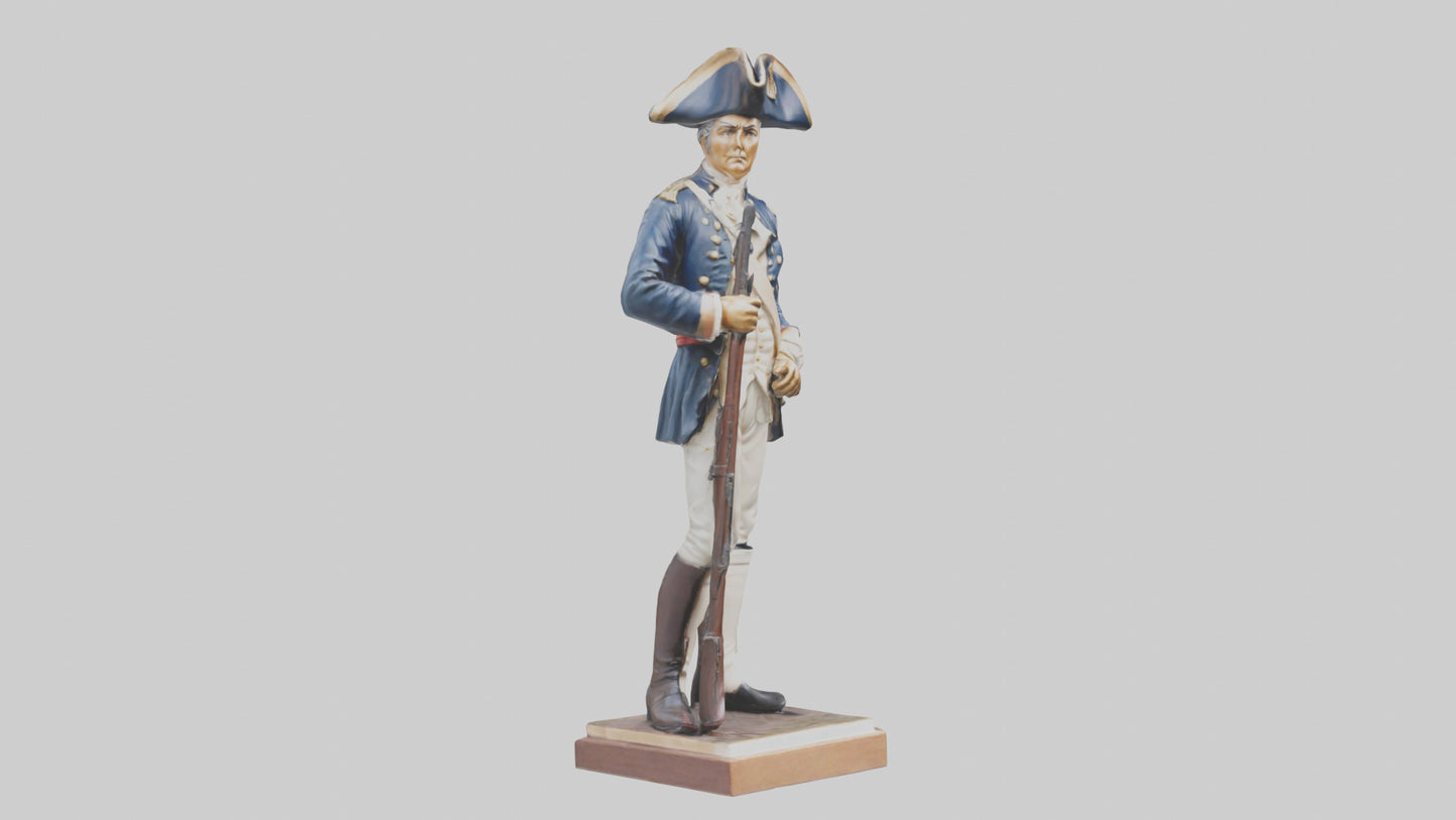 3D model Revolutionary War Soldier Statue model VR / AR / low-poly