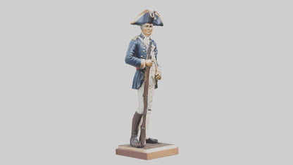 3D model Revolutionary War Soldier Statue model VR / AR / low-poly