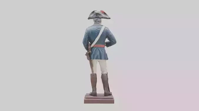 3D model Revolutionary War Soldier Statue model VR / AR / low-poly