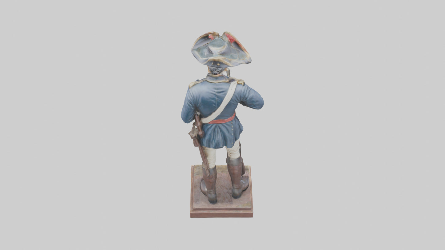 3D model Revolutionary War Soldier Statue model VR / AR / low-poly
