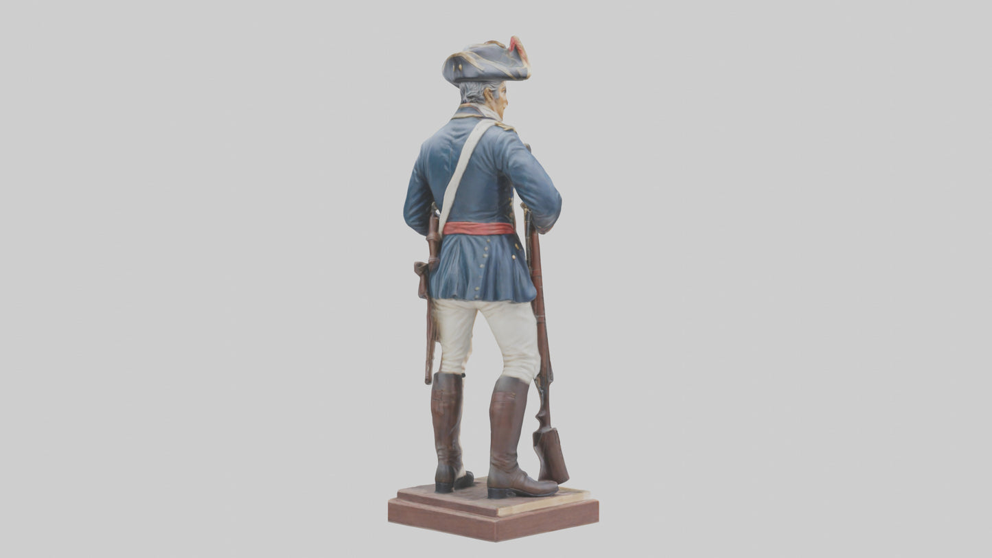 3D model Revolutionary War Soldier Statue model VR / AR / low-poly