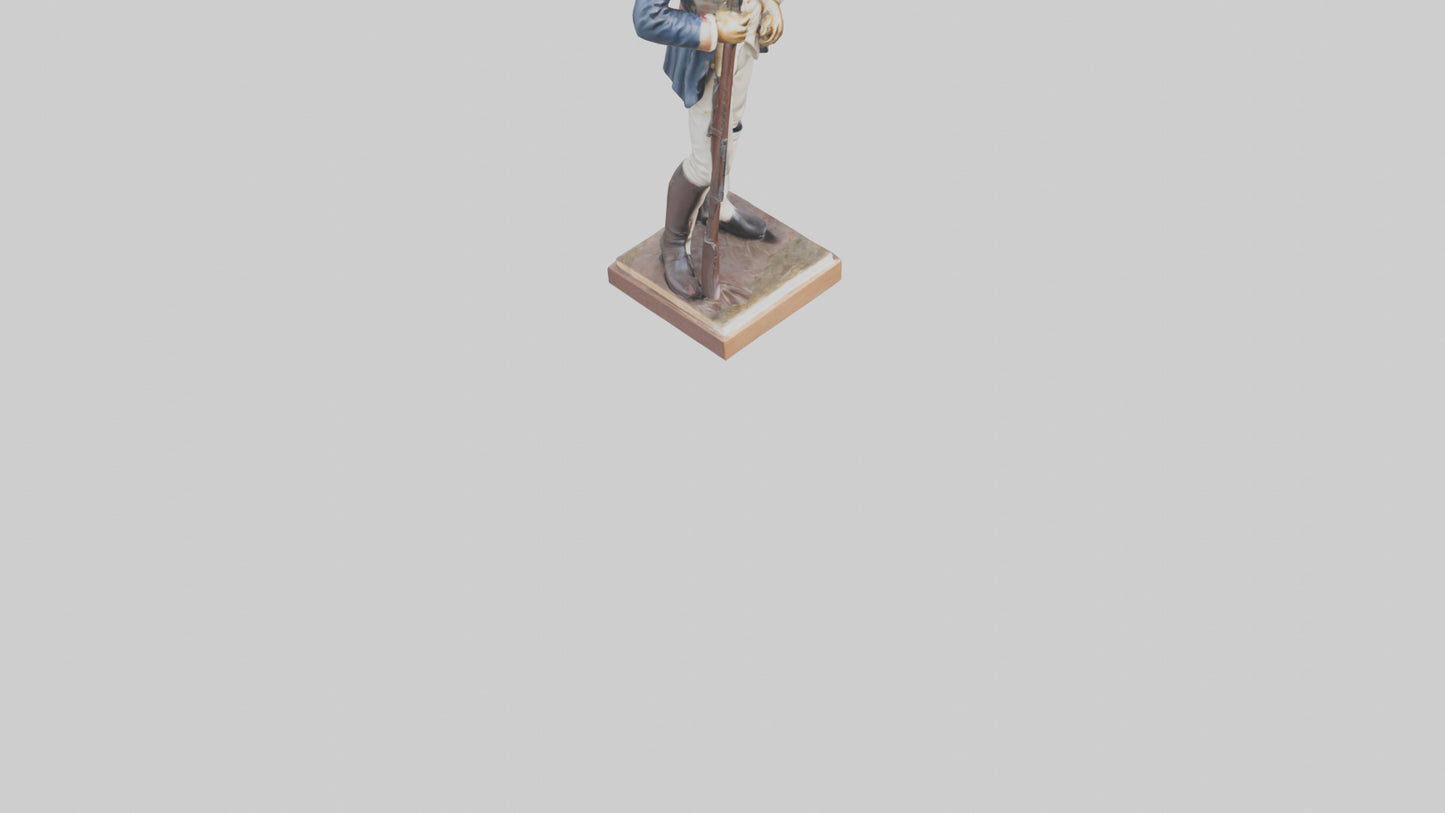 3D model Revolutionary War Soldier Statue model VR / AR / low-poly