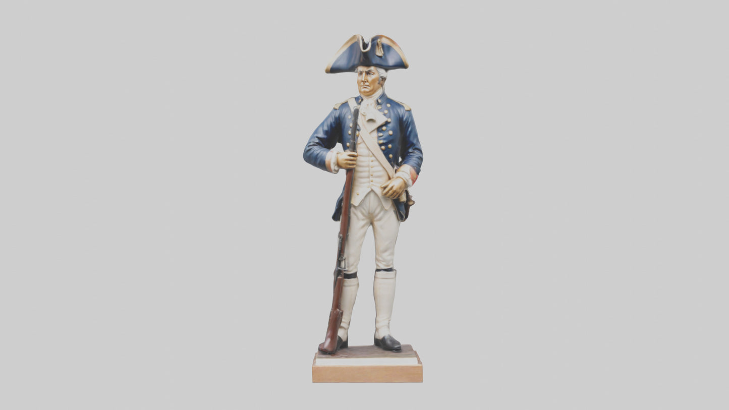 3D model Revolutionary War Soldier Statue model VR / AR / low-poly