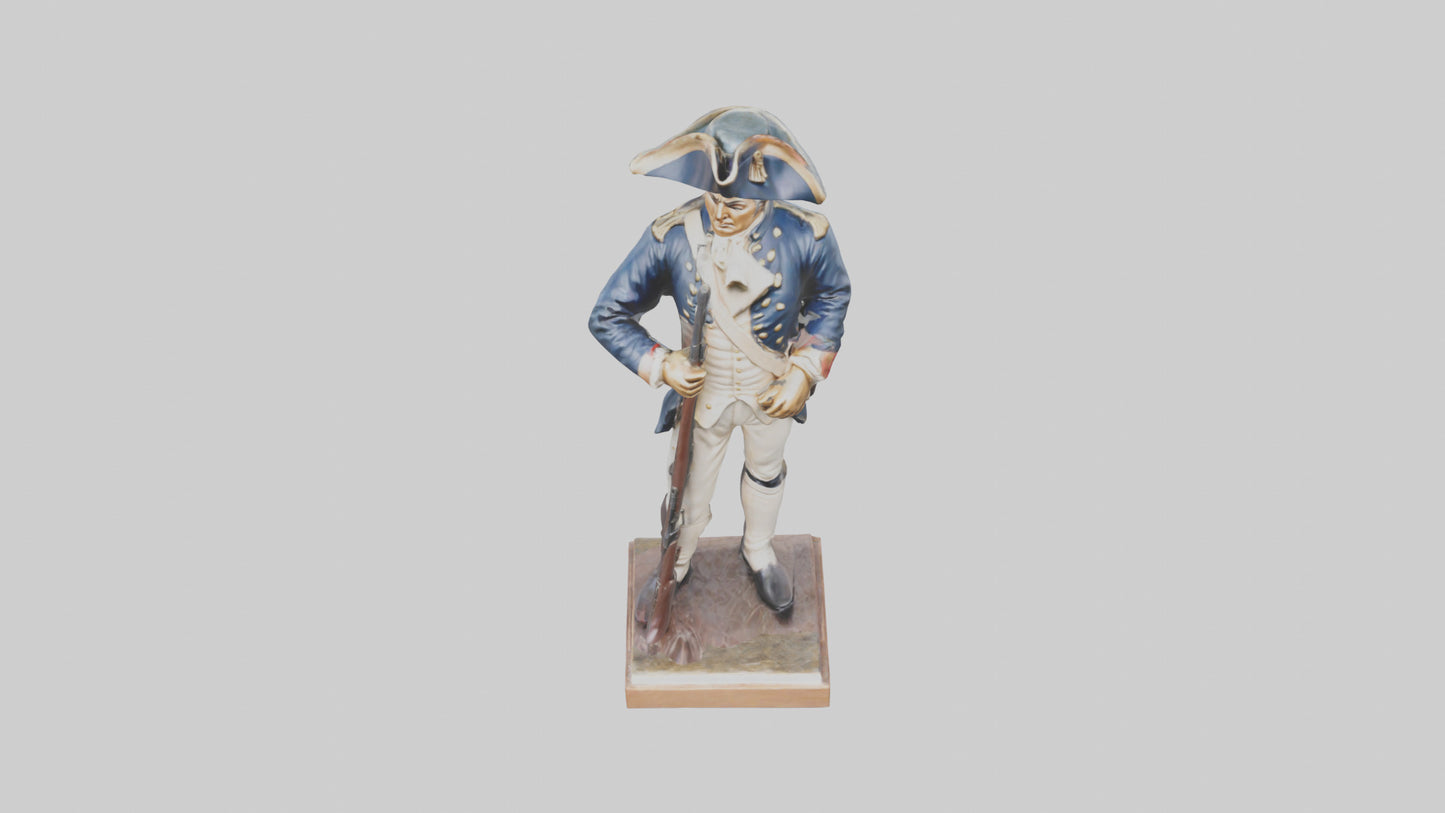 3D model Revolutionary War Soldier Statue model VR / AR / low-poly