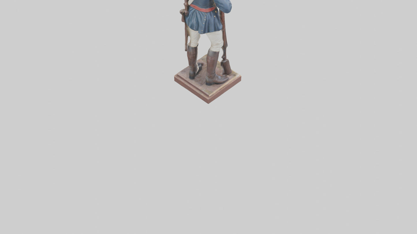 3D model Revolutionary War Soldier Statue model VR / AR / low-poly