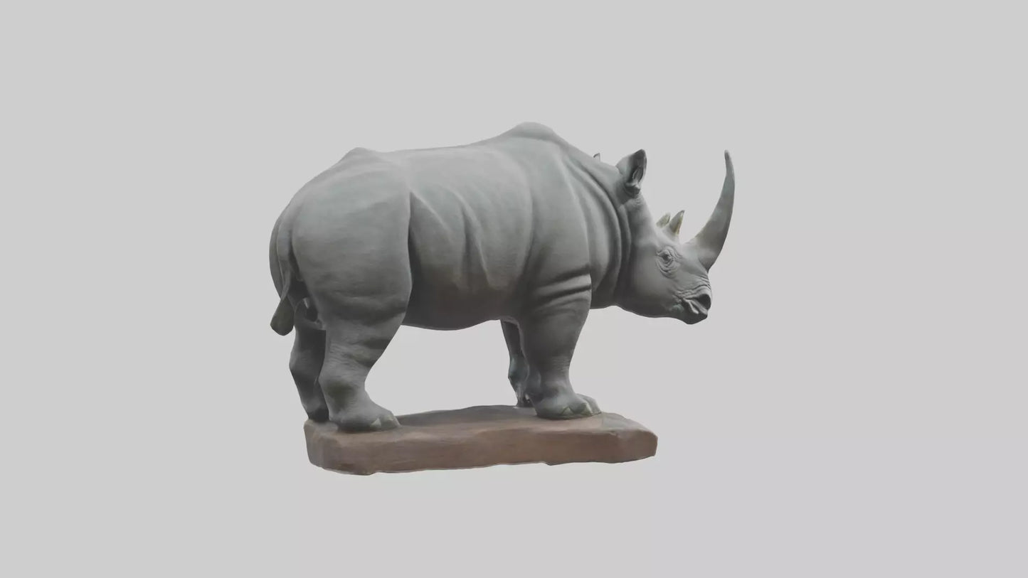 3D model Rhino statue model VR / AR / low-poly