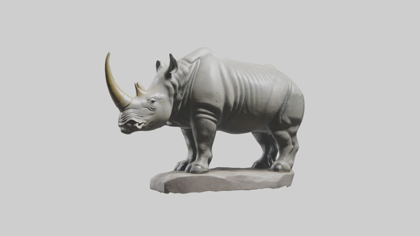 3D model Rhino statue model VR / AR / low-poly