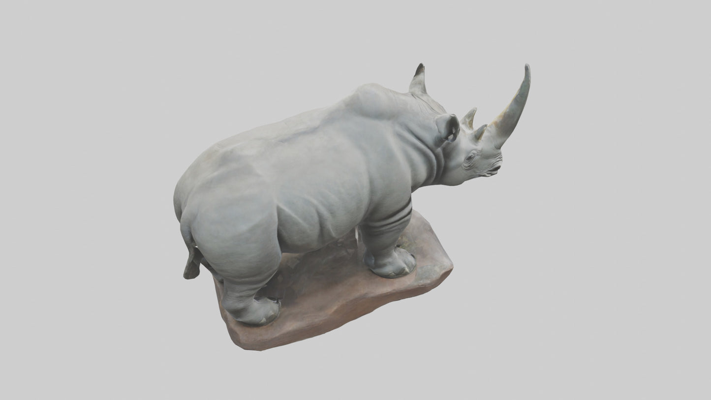3D model Rhino statue model VR / AR / low-poly