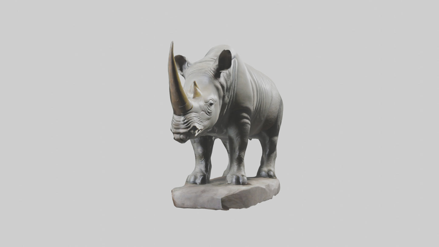 3D model Rhino statue model VR / AR / low-poly