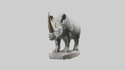 3D model Rhino statue model VR / AR / low-poly