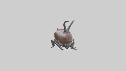 3D model Rhinoceros Beetle climbing bark model VR / AR / low-poly