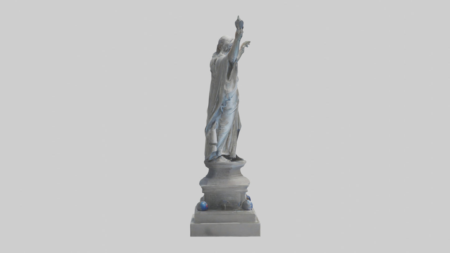 3D model Rise of Democracy statue model VR / AR / low-poly