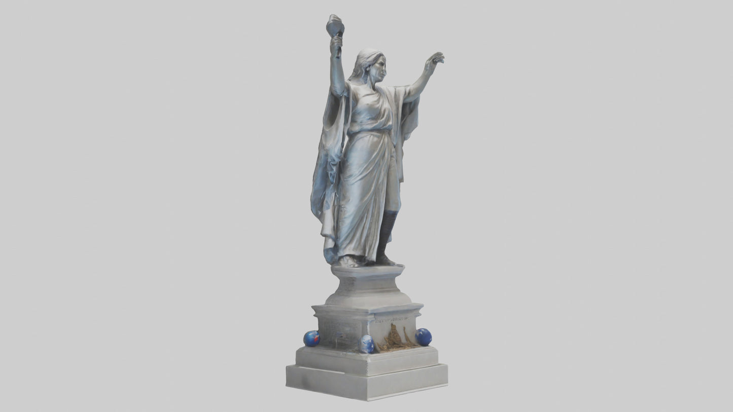 3D model Rise of Democracy statue model VR / AR / low-poly