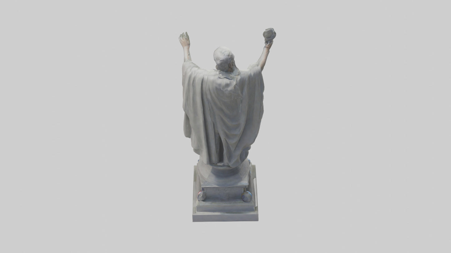 3D model Rise of Democracy statue model VR / AR / low-poly