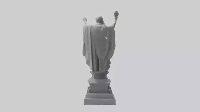 3D model Rise of Democracy statue model VR / AR / low-poly