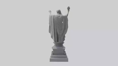 3D model Rise of Democracy statue model VR / AR / low-poly