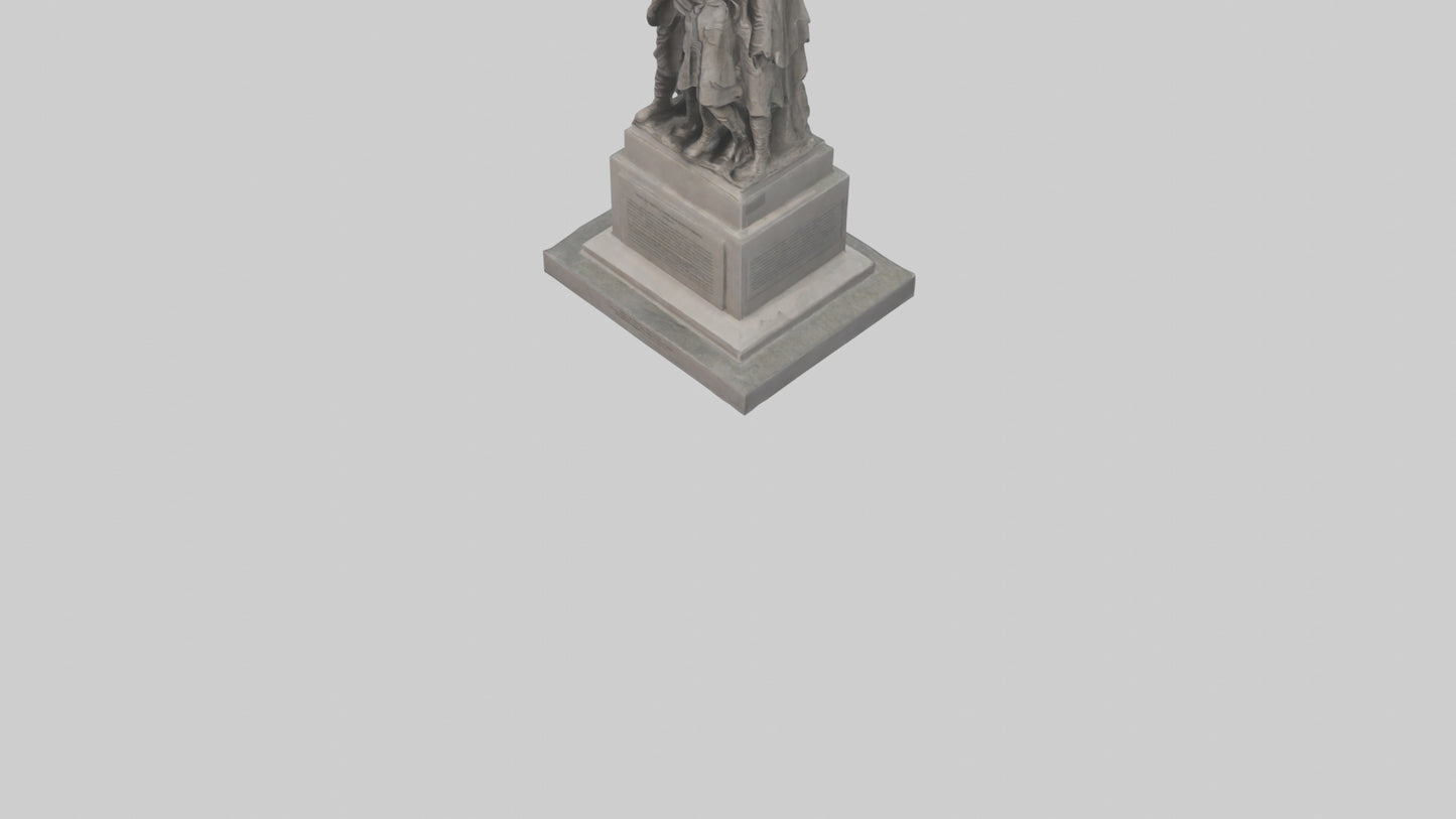 3D model Rise of the People monument model VR / AR / low-poly