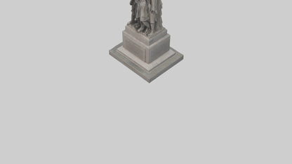 3D model Rise of the People monument model VR / AR / low-poly