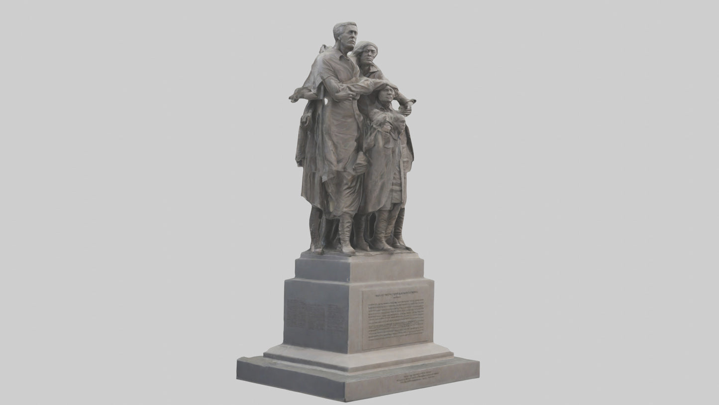 3D model Rise of the People monument model VR / AR / low-poly
