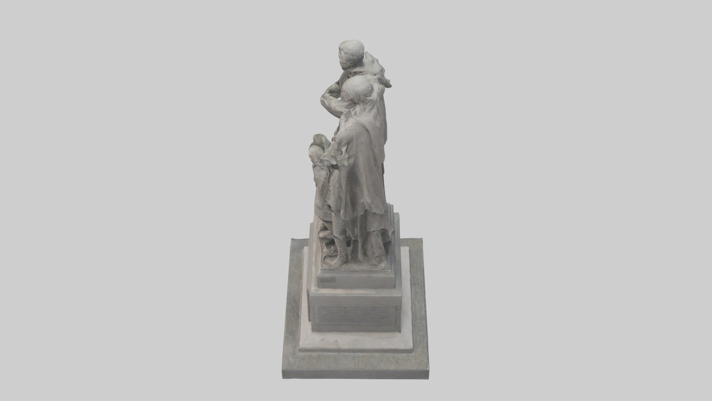 3D model Rise of the People monument model VR / AR / low-poly