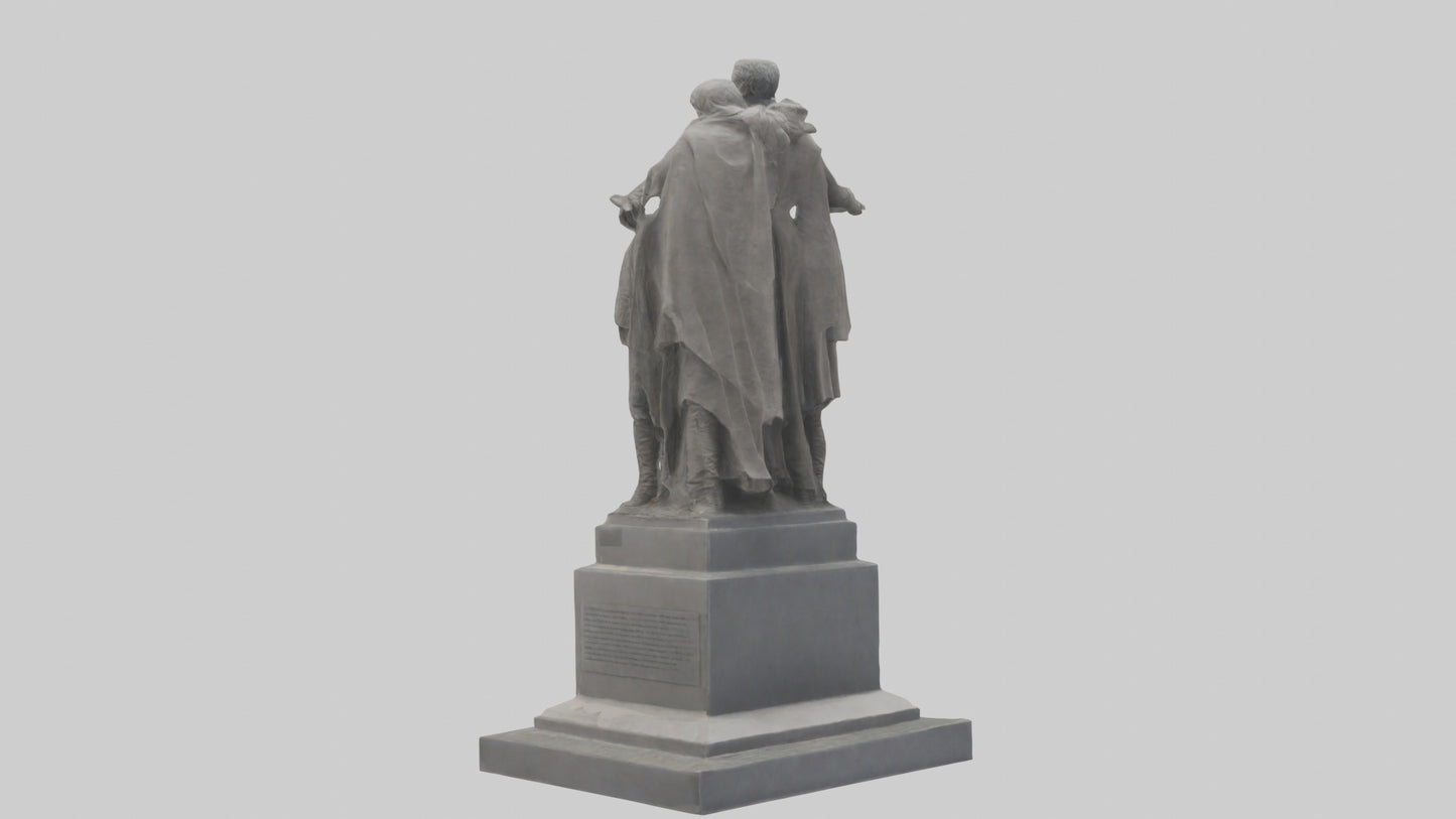 3D model Rise of the People monument model VR / AR / low-poly