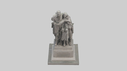 3D model Rise of the People monument model VR / AR / low-poly