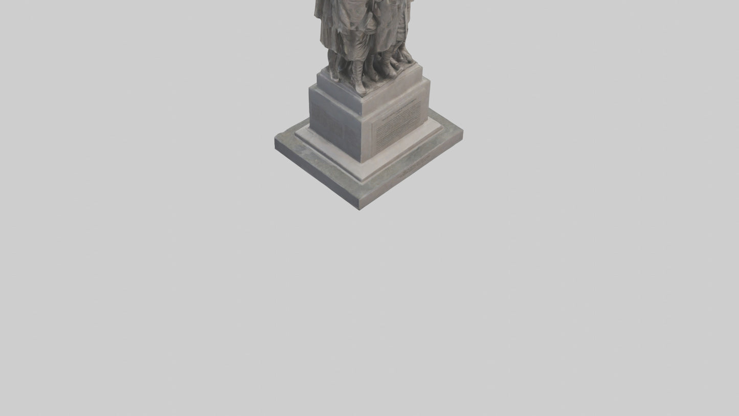 3D model Rise of the People monument model VR / AR / low-poly